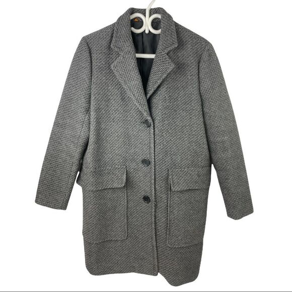 LONGLINE Grey Coat w/ Large Pockets Size M - Picture 1 of 6